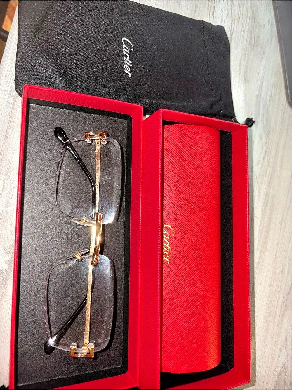 Cartier clear Glasses with Case